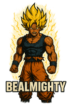 Load image into Gallery viewer, BeAlmighty Black Super Sayin Goku Heavyweight T Shirt