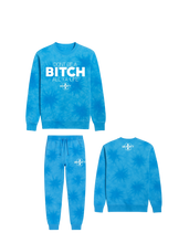 Load image into Gallery viewer, Don’t Be A Bitch All Ya Life Midweight Tie Dyed Crewneck Sweater Jogger Set