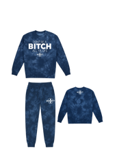 Load image into Gallery viewer, Don’t Be A Bitch All Ya Life Midweight Tie Dyed Crewneck Sweater Jogger Set