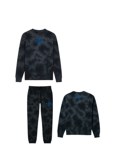 BeAlmighty Small Logo Midweight Tie Dyed Crewneck Sweater Jogger Set