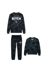 Load image into Gallery viewer, Don’t Be A Bitch All Ya Life Midweight Tie Dyed Crewneck Sweater Jogger Set