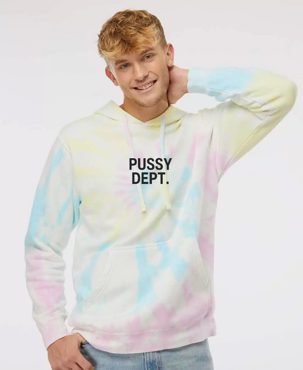 Tie Dye Pussy Dept. Center Logo Hoodie