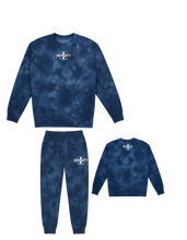 Load image into Gallery viewer, BeAlmighty Small Logo Midweight Tie Dyed Crewneck Sweater Jogger Set