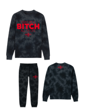 Load image into Gallery viewer, Don’t Be A Bitch All Ya Life Midweight Tie Dyed Crewneck Sweater Jogger Set