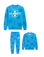 Load image into Gallery viewer, BeAlmighty Big Logo Midweight Tie Dyed Crewneck Sweater Jogger Set