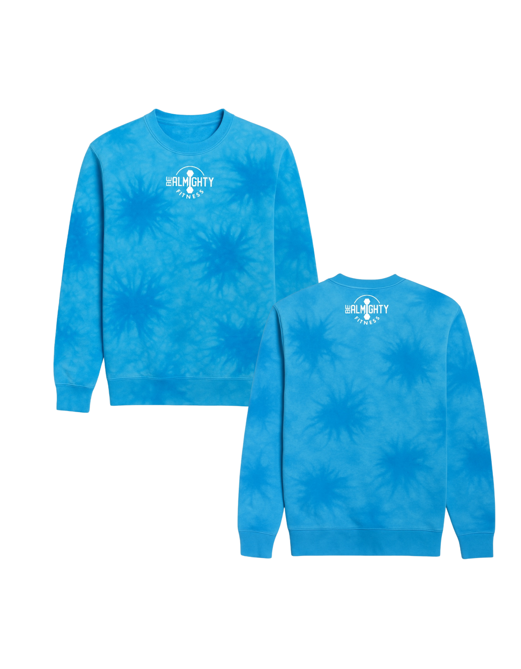 BeAlmighty Small Logo Midweight Tie Dyed Crewneck Sweater
