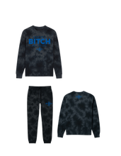Load image into Gallery viewer, Don’t Be A Bitch All Ya Life Midweight Tie Dyed Crewneck Sweater Jogger Set