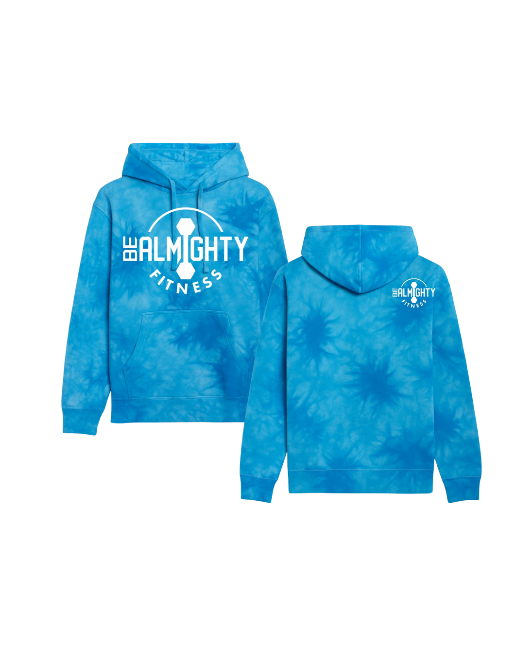 BeAlmighty Big Logo Midweight Tie Dyed Hoodie
