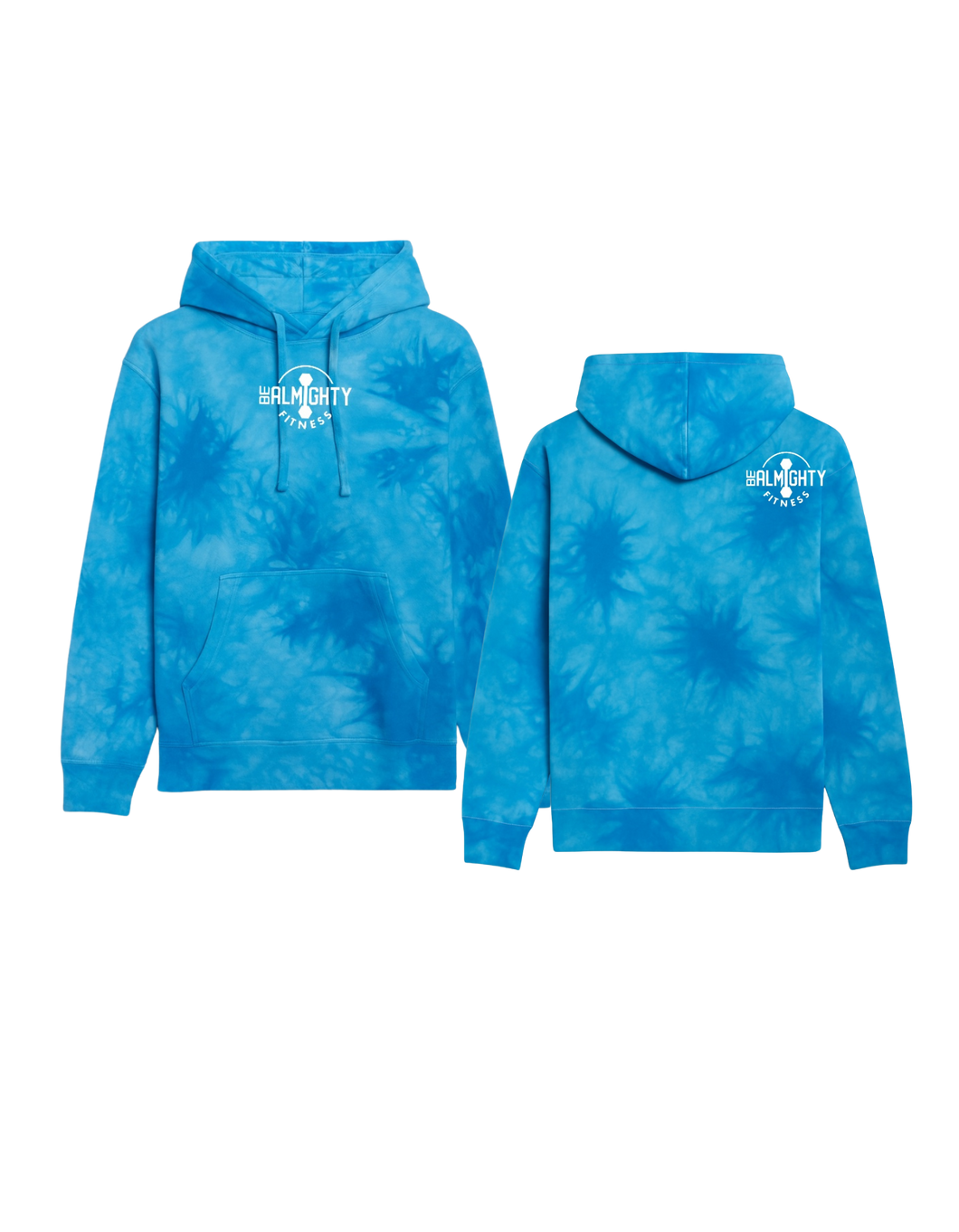BeAlmighty Small Logo Midweight Tie Dyed Hoodie