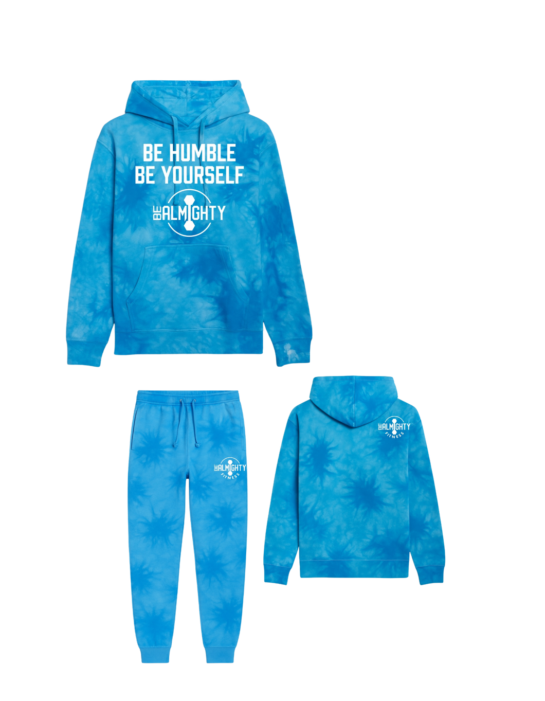 Be Humble Be Yourself Midweight Tie Dyed Hoodie Jogger Set