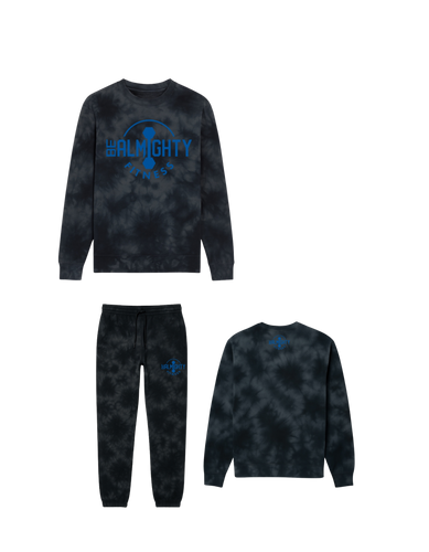 BeAlmighty Big Logo Midweight Tie Dyed Crewneck Sweater Jogger Set