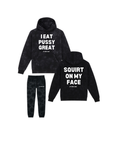 I Eat Pussy Great/ Squirt On My Face Tie Dye Hoodie Jogger Set