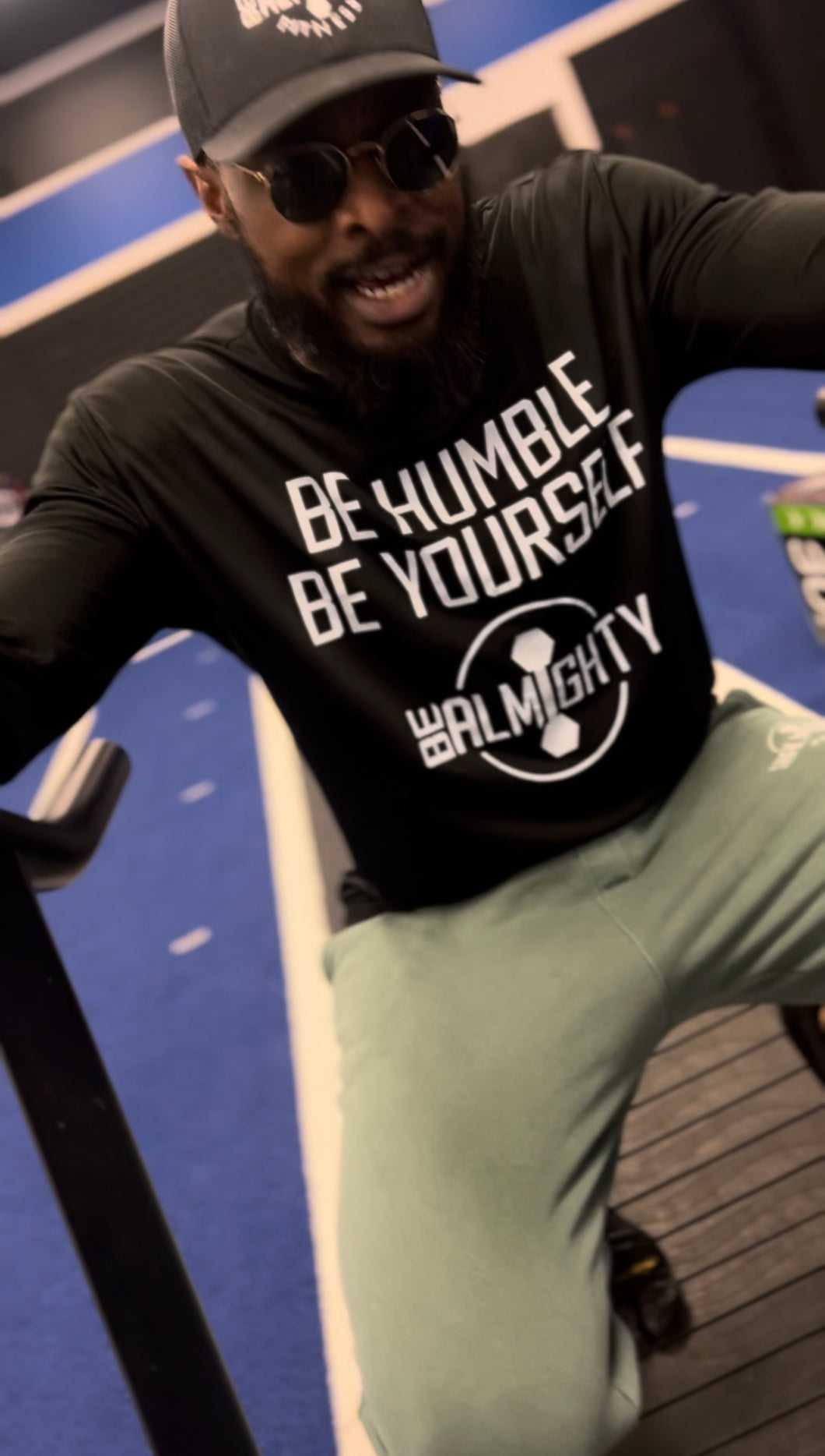 Be Humble Be Yourself Black w/White logo Long Sleeve Dri-Fit Competitor T Shirt